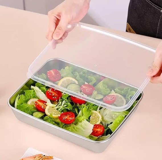 Stainless Steel Baking & Storage Tray with Lid