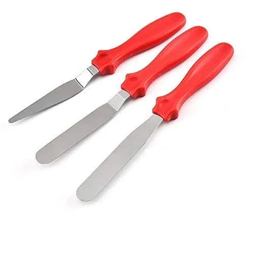 Cake Icing Spatula Set (3 pcs, assorted colours)