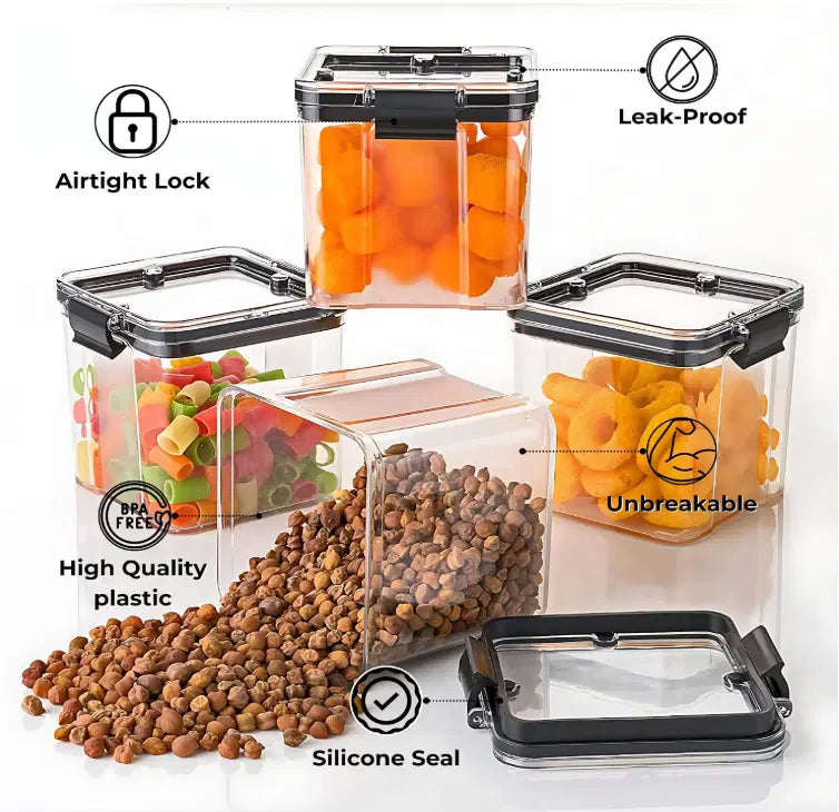 Unbreakable Airtight Containers, 400 ml (Set of 8)